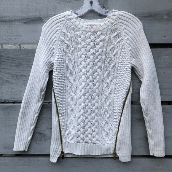 MICHAEL Michael Kors Sweaters - MICHAEL Michael Kors Double Zip Cable Knit Sweater - SZ SM